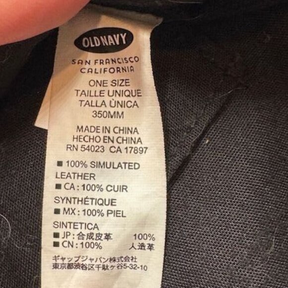 EUC Old Navy Modern Black Leather Bucket Bag With Gold-Tone Grommets - Picture 7 of 8